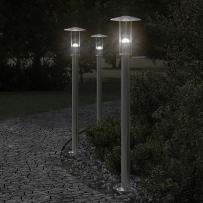 Outdoor Floor Lamp Silver 100 cm Stainless Steel