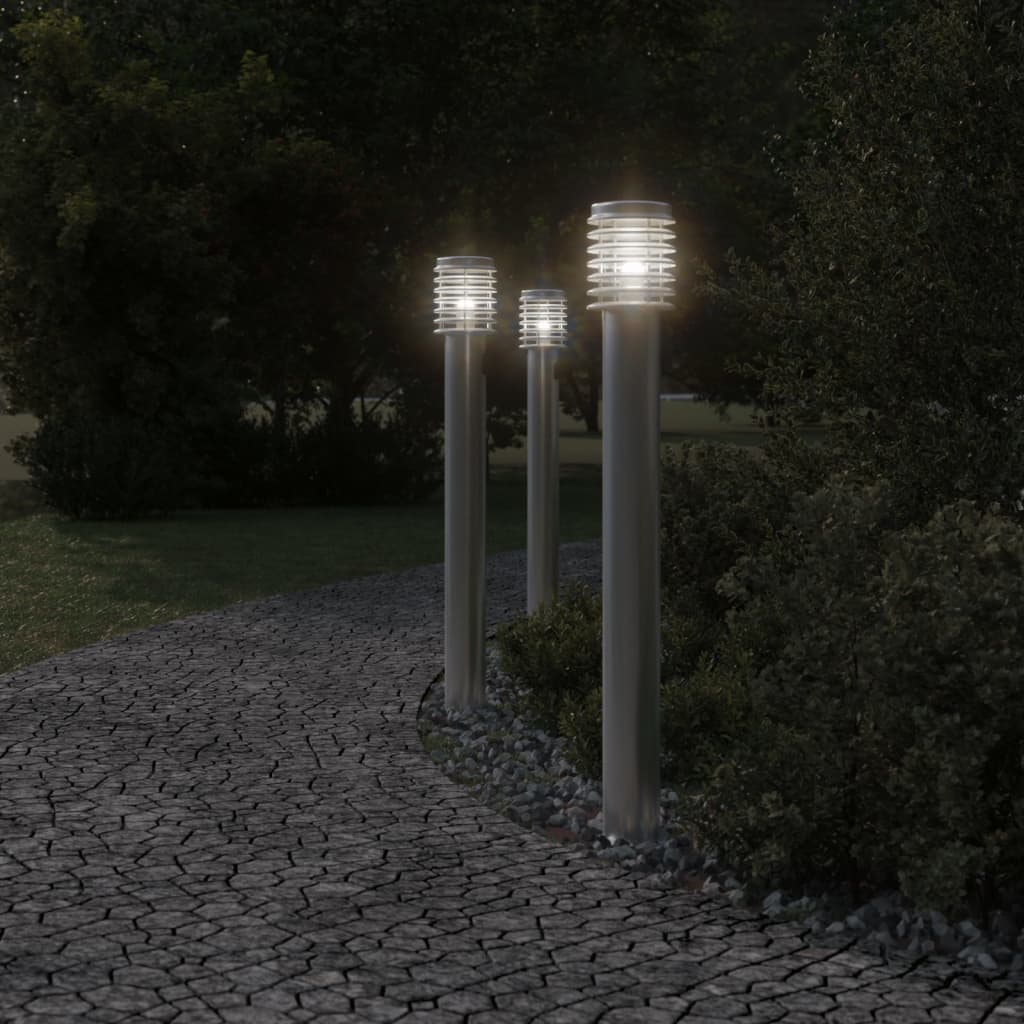 Outdoor Floor Lamp Silver 110cm Stainless Steel