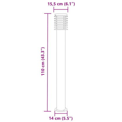 Outdoor Floor Lamp Silver 110cm Stainless Steel