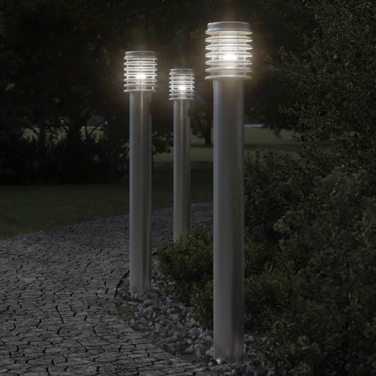 Outdoor Floor Lamp Silver 110cm Stainless Steel