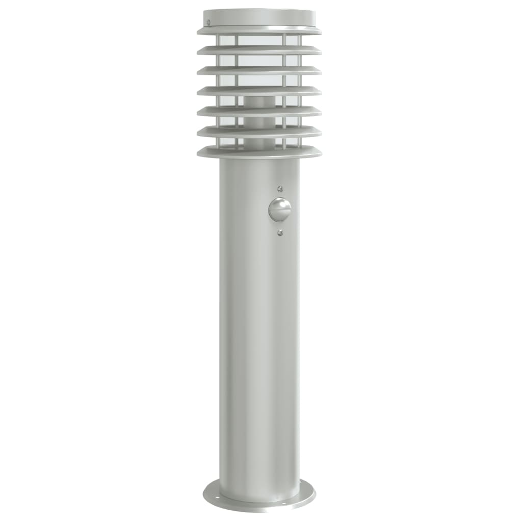 Outdoor Floor Lamp with Sensor Silver 60 cm Stainless Steel