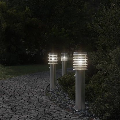 Outdoor Floor Lamp with Sensor Silver 60 cm Stainless Steel