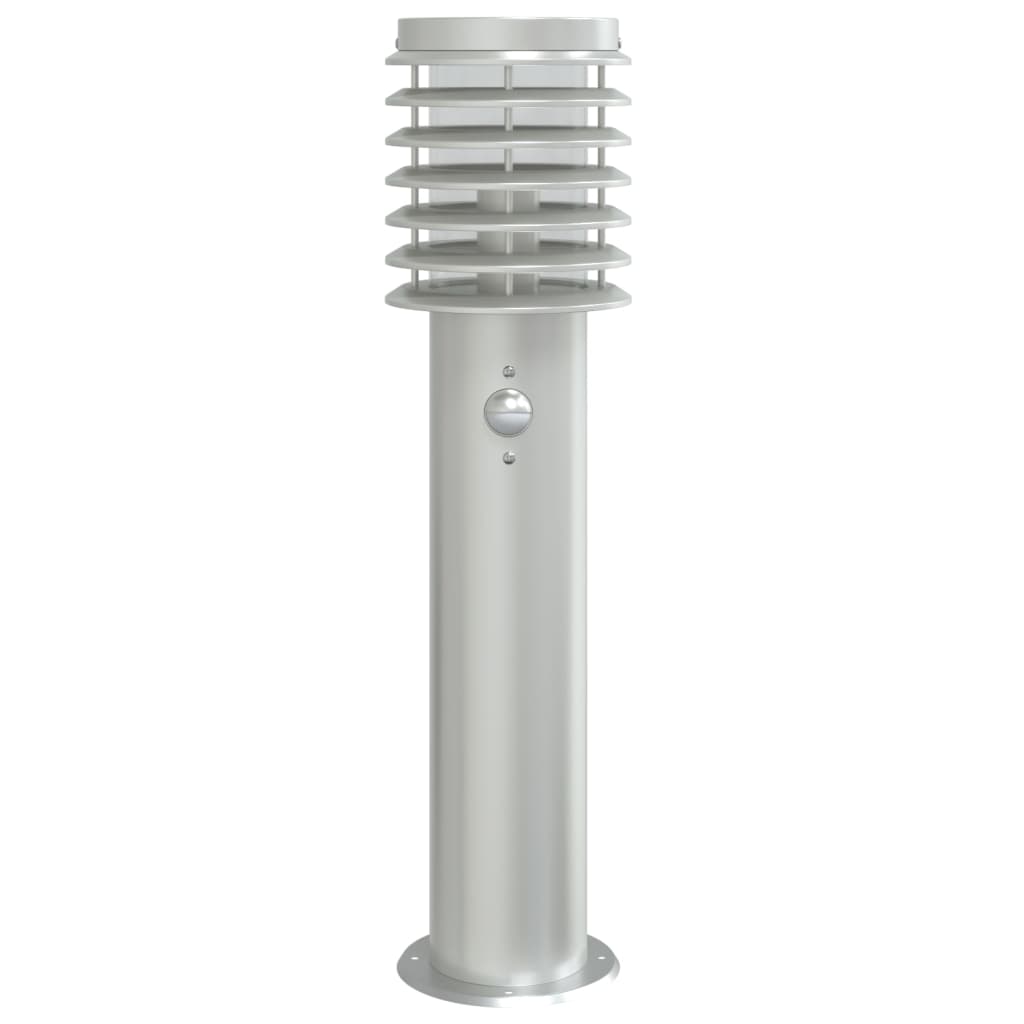 Outdoor Floor Lamp with Sensor Silver 60 cm Stainless Steel