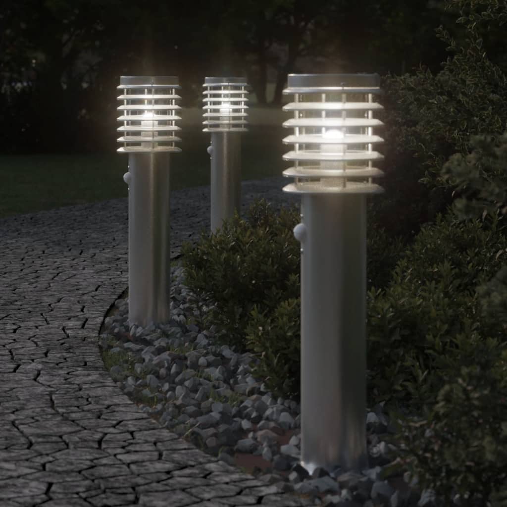 Outdoor Floor Lamp with Sensor Silver 60 cm Stainless Steel