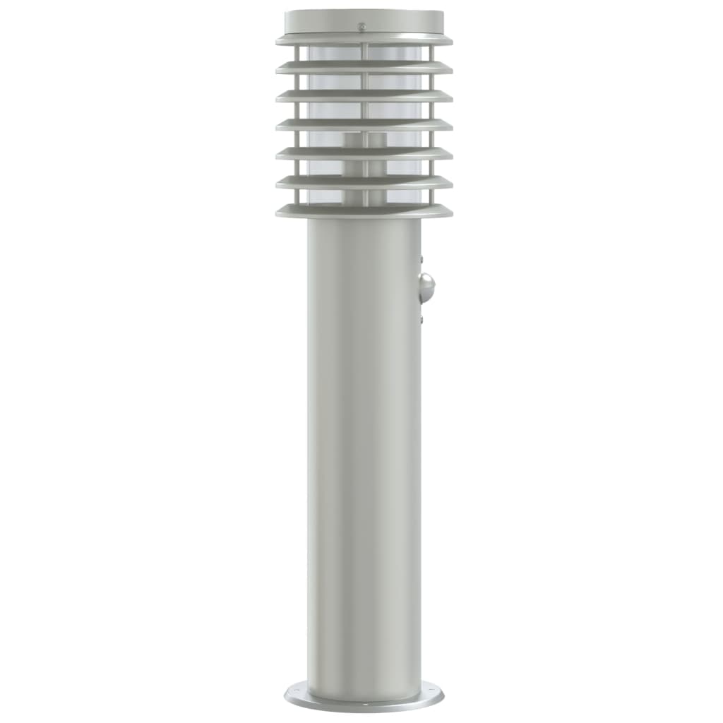 Outdoor Floor Lamps with Sensors 3pcs Silver 60 cm Stainless Steel