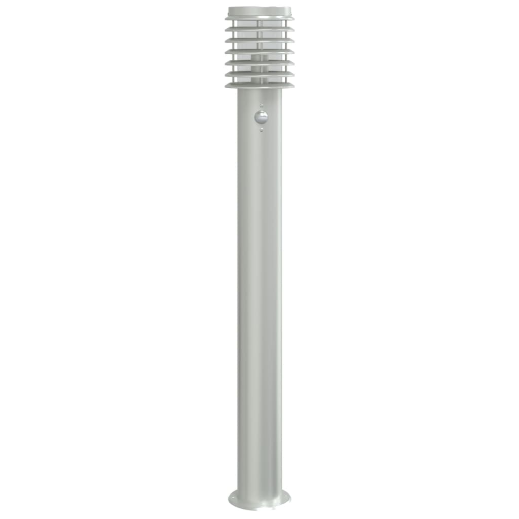 Outdoor Floor Lamps with Sensors 3pcs Silver 110cm Stainless Steel