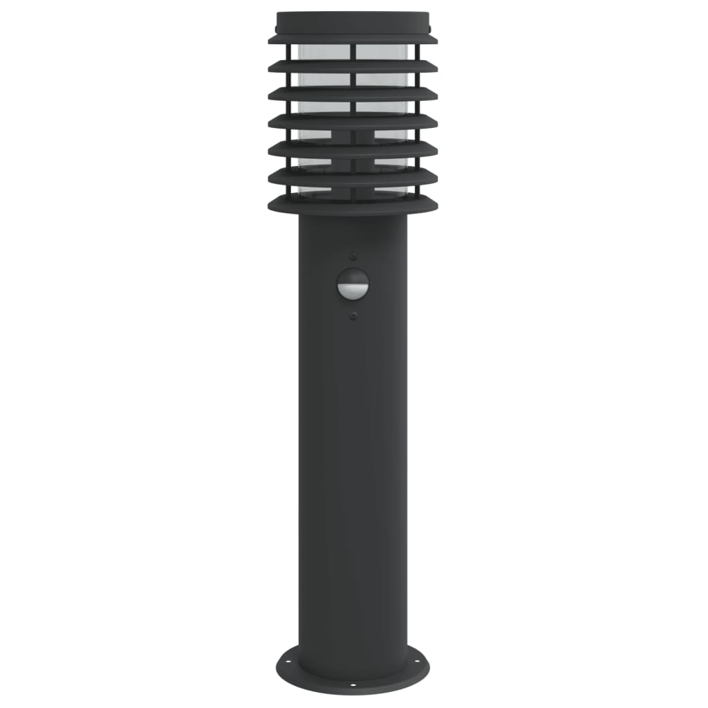 Outdoor Floor Lamps with Sensors 3pcs Black 60 cm Stainless Steel