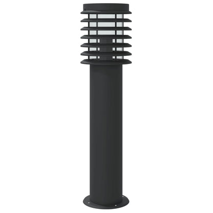 Outdoor Floor Lamps with Sensors 3pcs Black 60 cm Stainless Steel