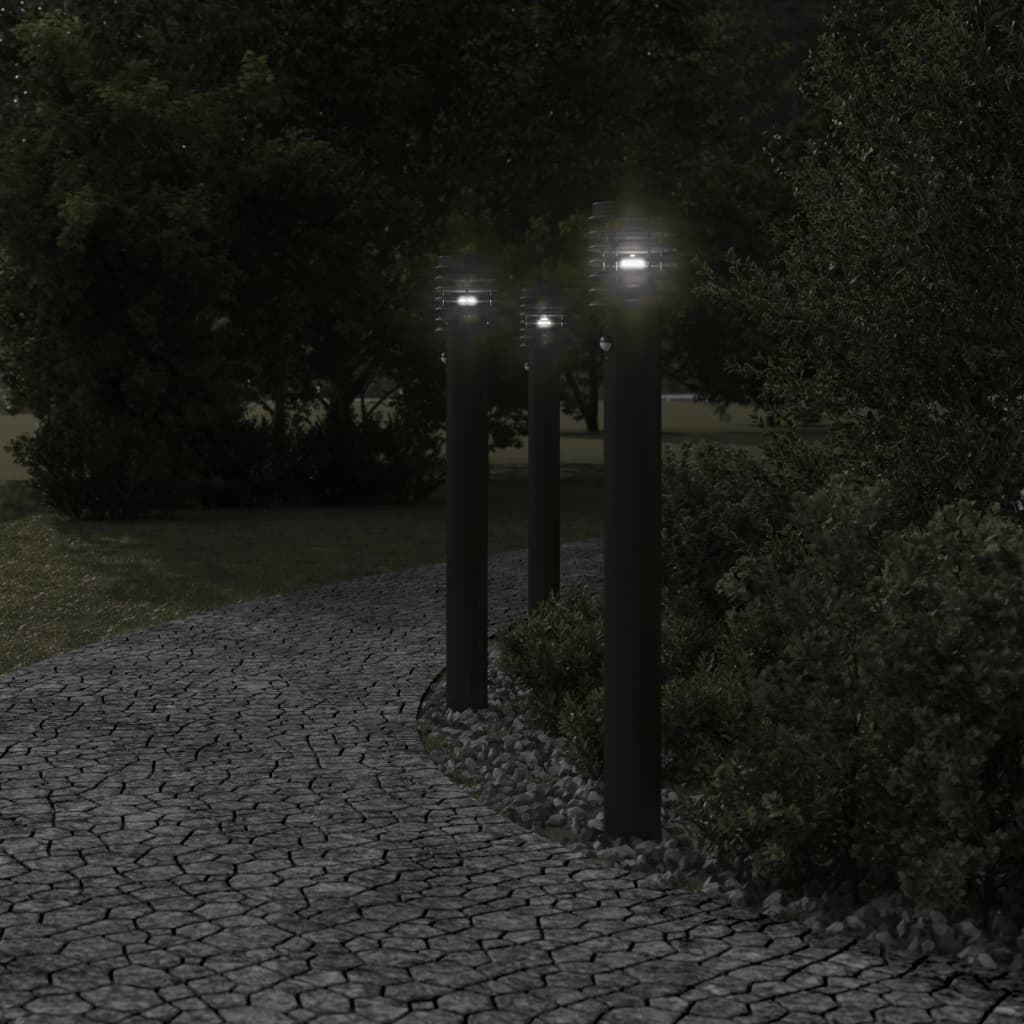 Outdoor Floor Lamp with Sensor Black 110cm Stainless Steel