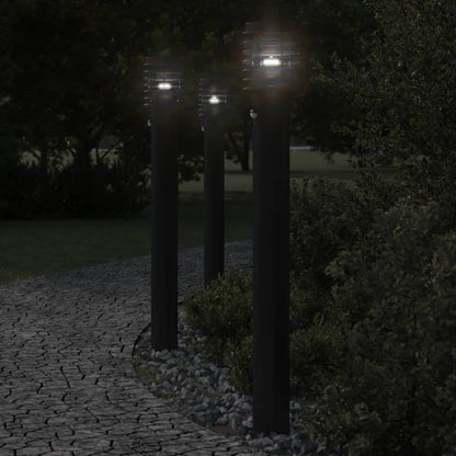 Outdoor Floor Lamp with Sensor Black 110cm Stainless Steel