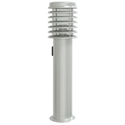 Outdoor Floor Lamp with Outlet Silver 60 cm Stainless Steel