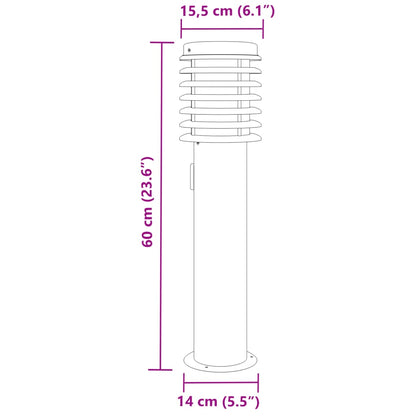 Outdoor Floor Lamp with Outlet Silver 60 cm Stainless Steel