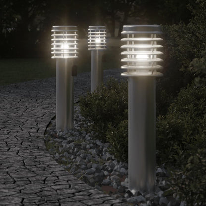 Outdoor Floor Lamp with Outlet Silver 60 cm Stainless Steel