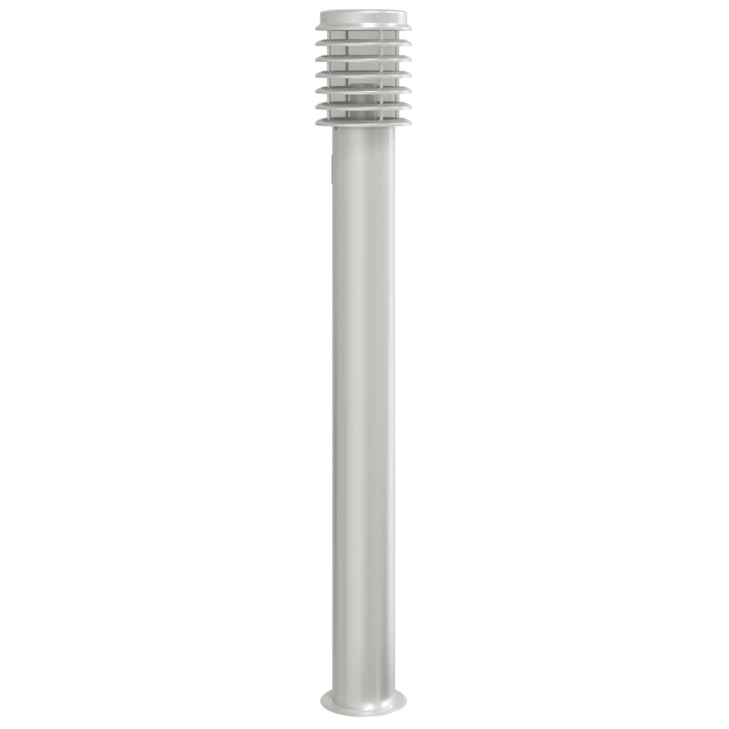 Outdoor Floor Lamp with Outlet Silver 110cm Stainless Steel