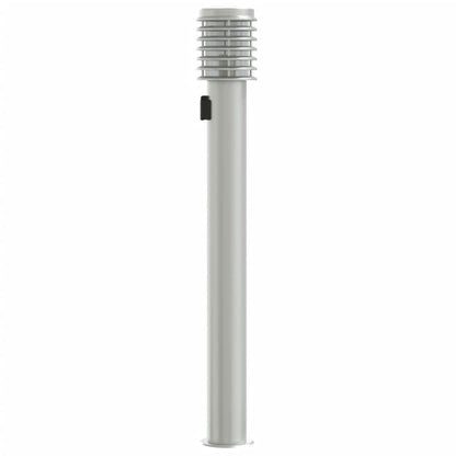 Outdoor Floor Lamp with Outlet Silver 110cm Stainless Steel