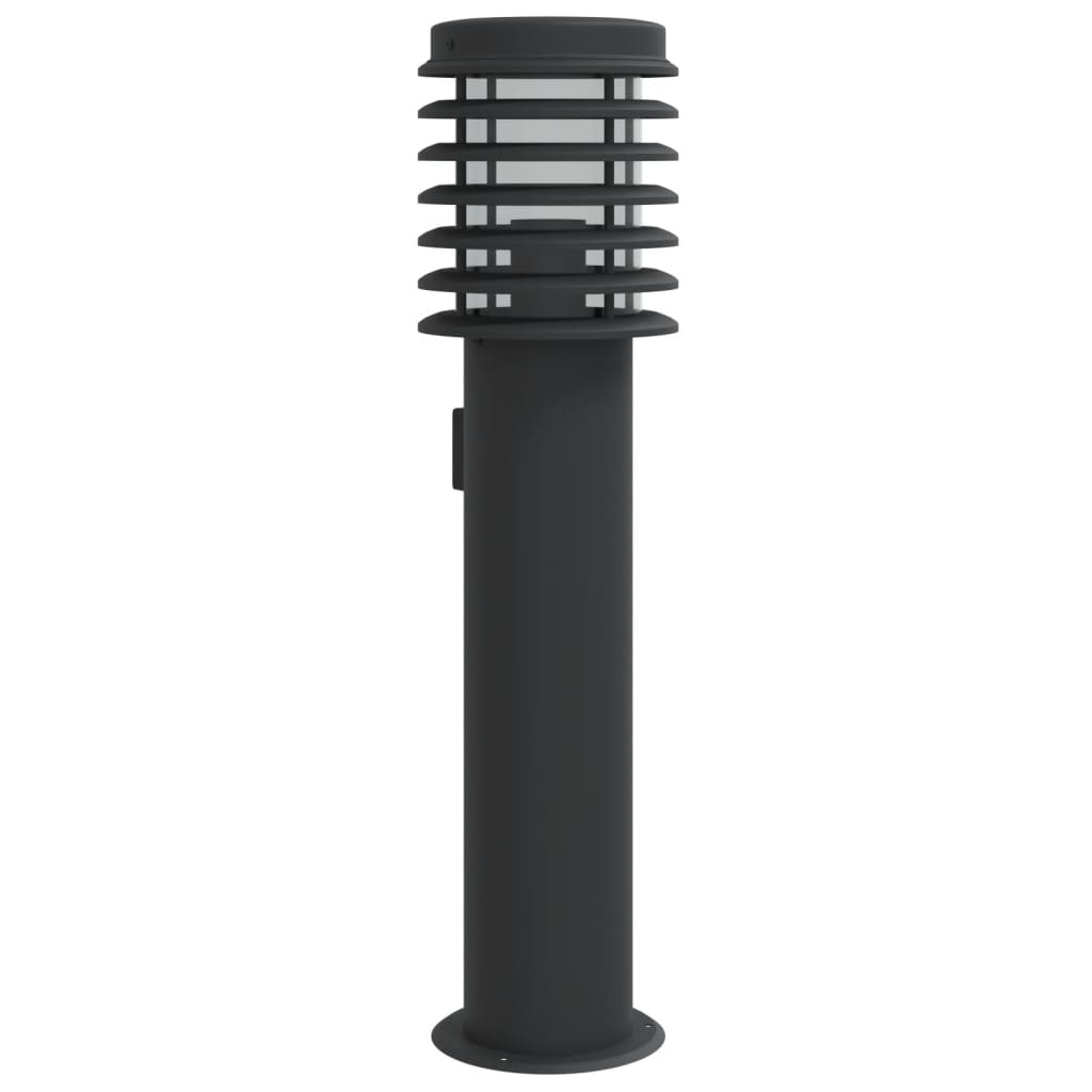 Outdoor Floor Lamp with Outlet Black 60 cm Stainless Steel