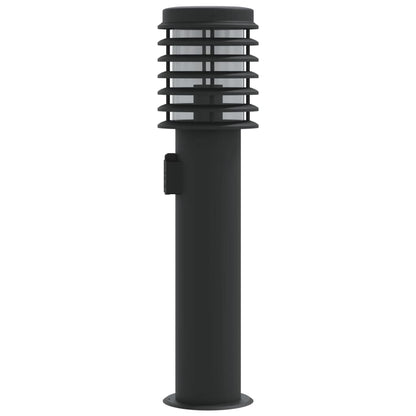 Outdoor Floor Lamp with Outlet Black 60 cm Stainless Steel