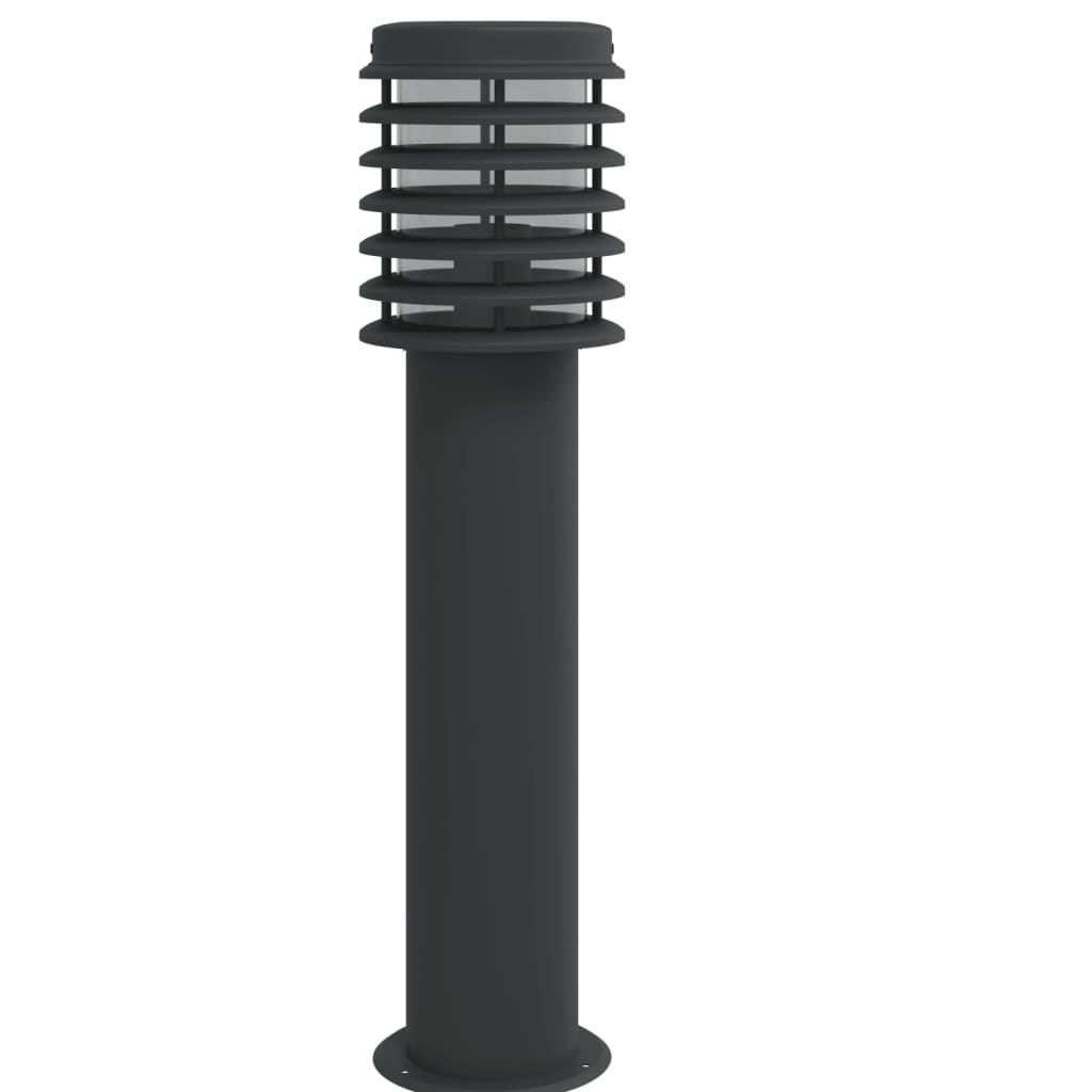 Outdoor Floor Lamps with Outlet 3pcs Black 60 cm Stainless Steel