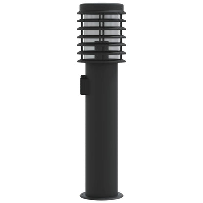 Outdoor Floor Lamps with Outlet 3pcs Black 60 cm Stainless Steel