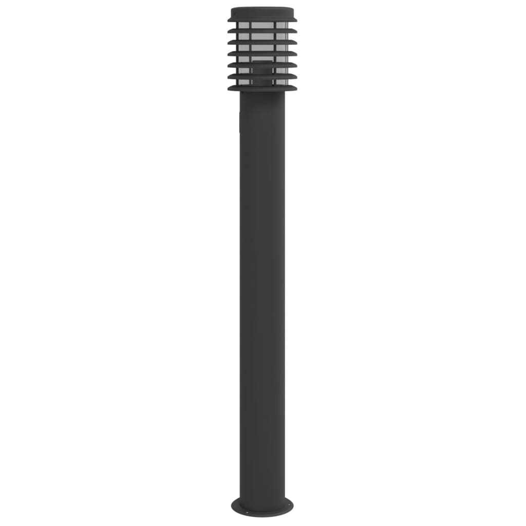 Outdoor Floor Lamp with Outlet Black 110cm Stainless Steel