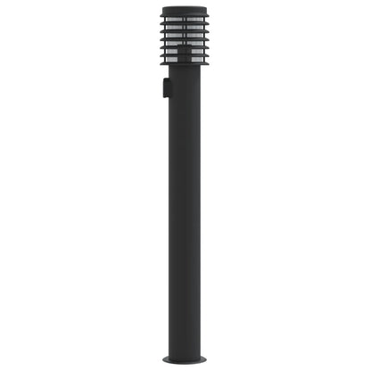 Outdoor Floor Lamp with Outlet Black 110cm Stainless Steel