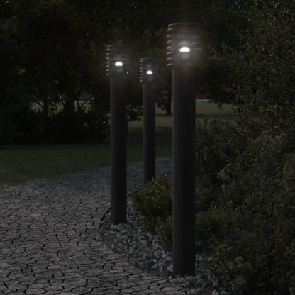 Outdoor Floor Lamp with Outlet Black 110cm Stainless Steel