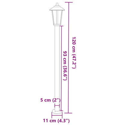 Outdoor Floor Lamp Silver 120 cm Stainless Steel