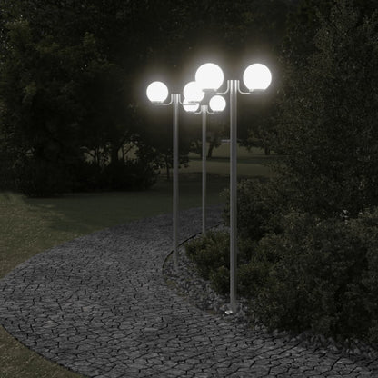 Outdoor Floor Lamps 3pcs Silver 215 cm Stainless Steel