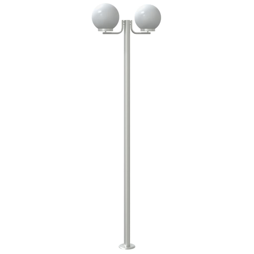 Outdoor Floor Lamps 3pcs Silver 215 cm Stainless Steel