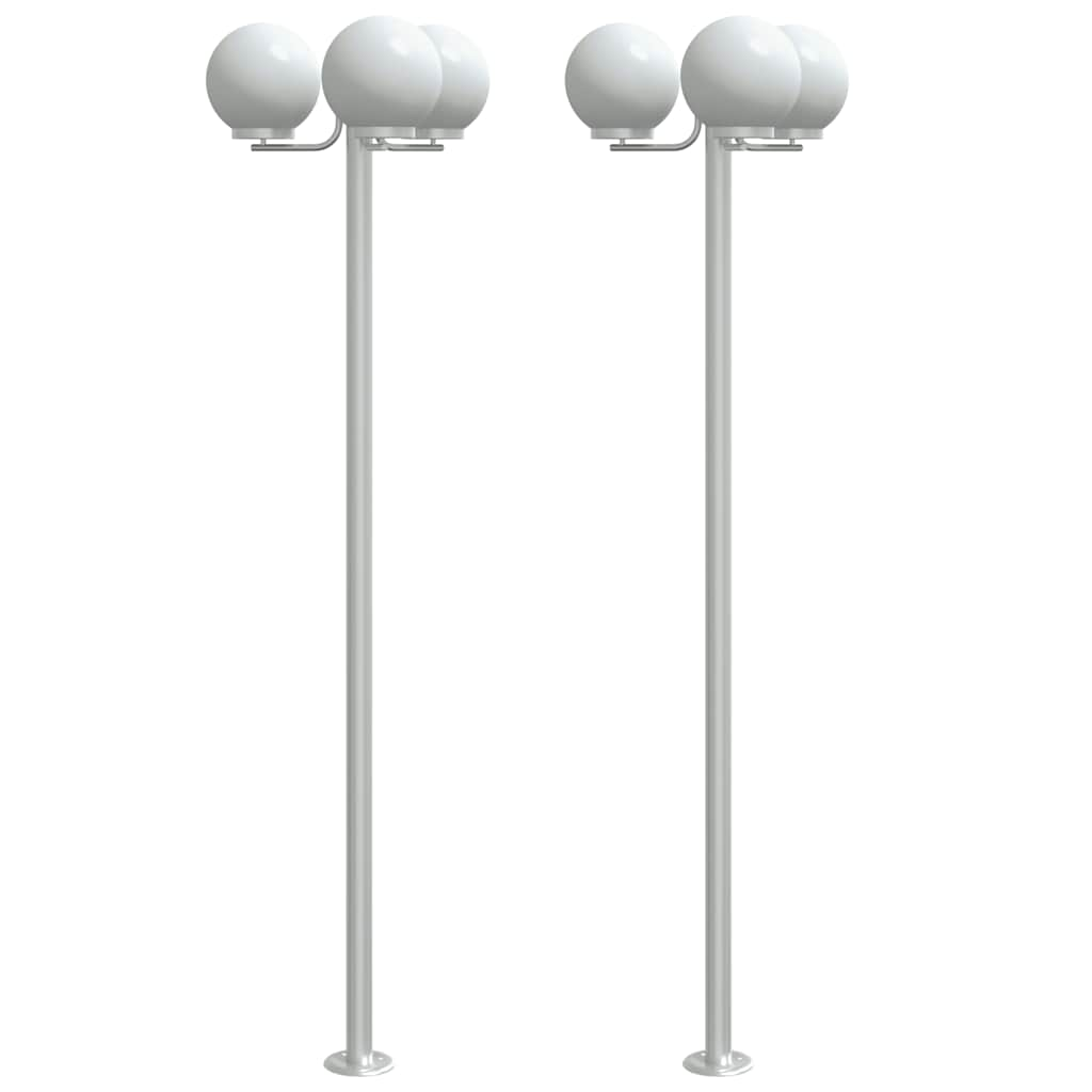 Outdoor Floor Lamps 2 pcs Silver 215 cm Stainless Steel