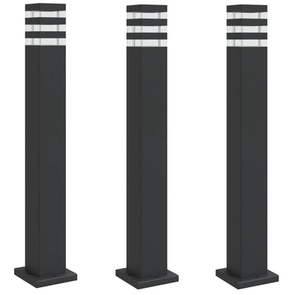 Outdoor Floor Lamps 3pcs Black 80 cm Aluminium