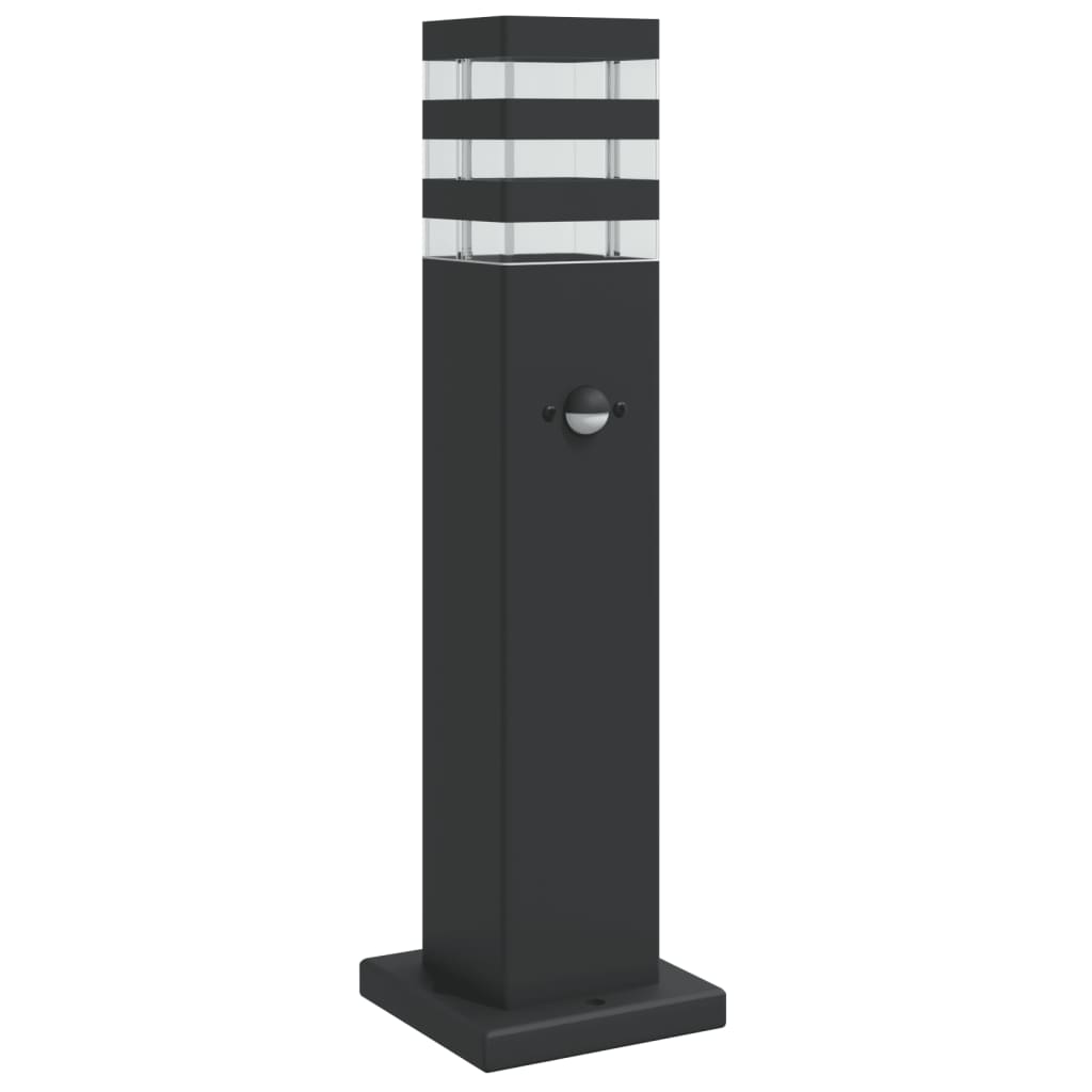 Outdoor Floor Lamp with Sensor Black 50 cm Aluminium