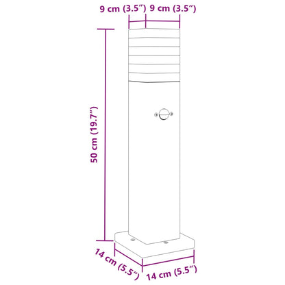 Outdoor Floor Lamp with Sensor Black 50 cm Aluminium