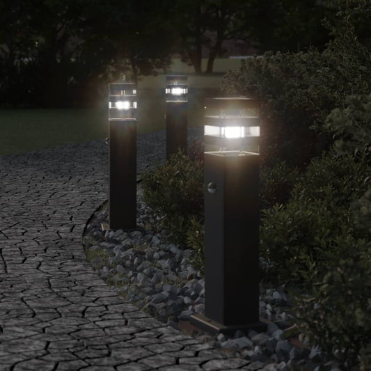 Outdoor Floor Lamp with Sensor Black 50 cm Aluminium