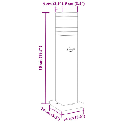 Outdoor Floor Lamps with Sensors 3pcs Black 50 cm Aluminium