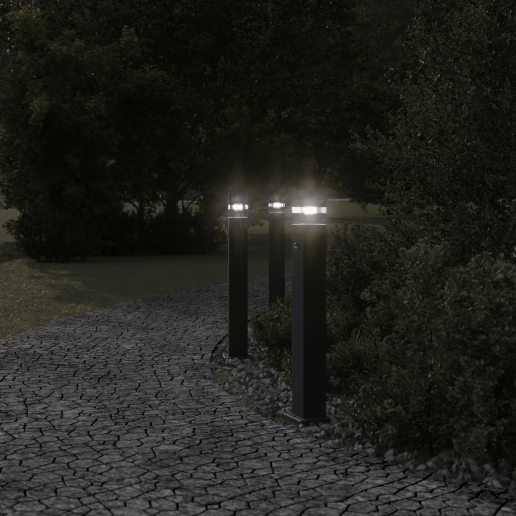 Outdoor Floor Lamp with Sensor Black 80 cm Aluminium