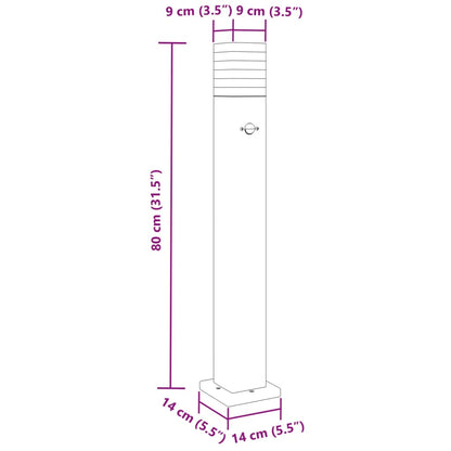 Outdoor Floor Lamp with Sensor Black 80 cm Aluminium