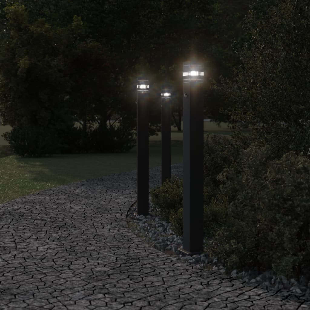 Outdoor Floor Lamp with Sensor Black 110 cm Aluminium