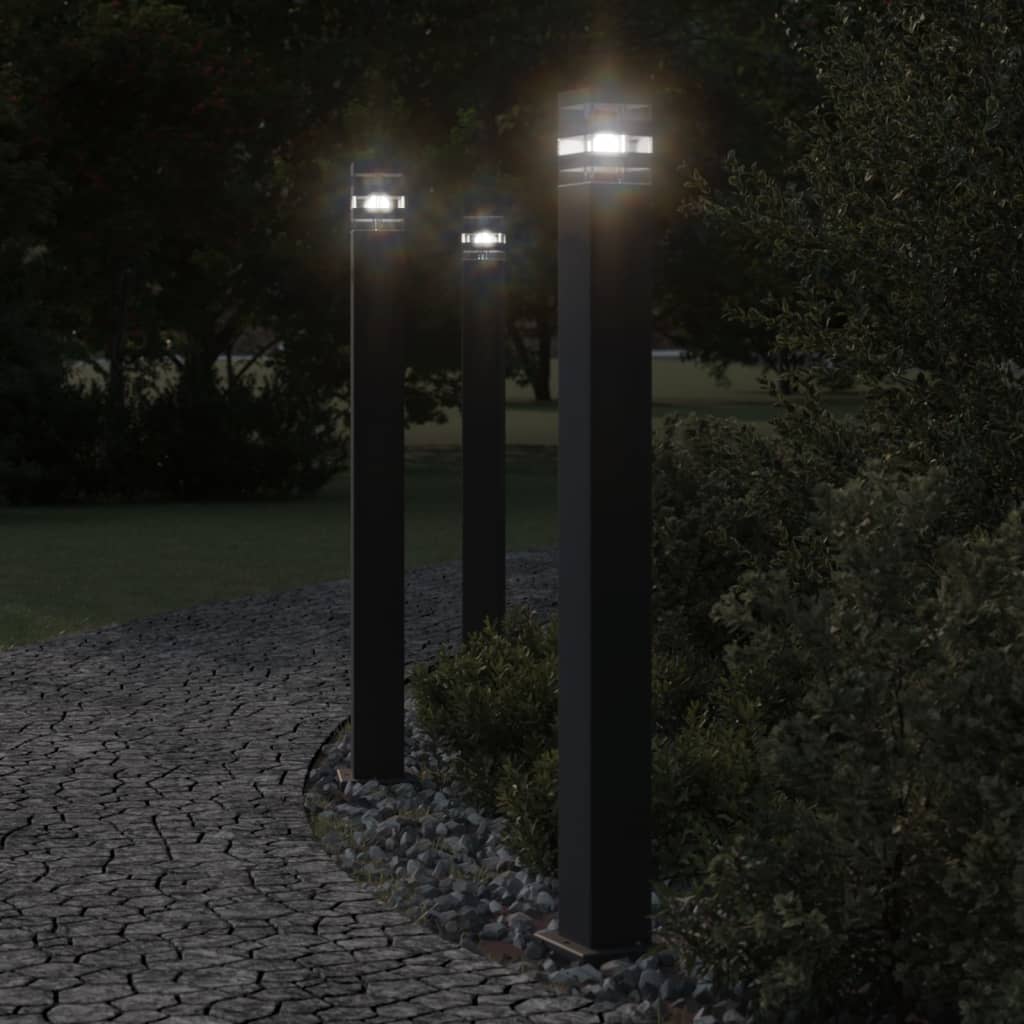 Outdoor Floor Lamp with Sensor Black 110 cm Aluminium