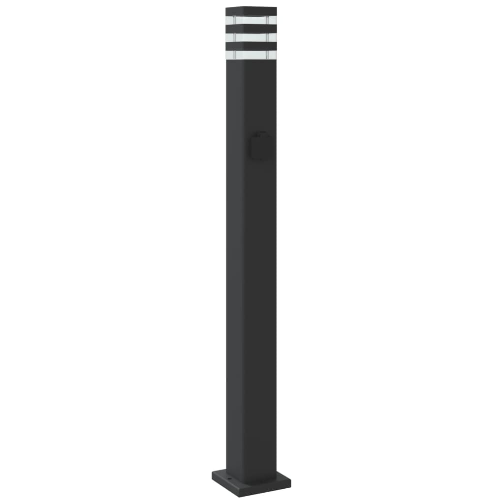 Outdoor Floor Lamp with Outlet Black 110 cm Aluminium