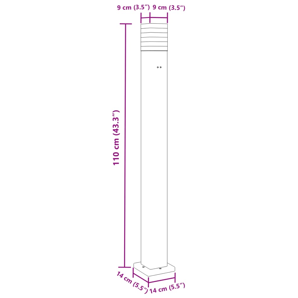 Outdoor Floor Lamp with Outlet Black 110 cm Aluminium