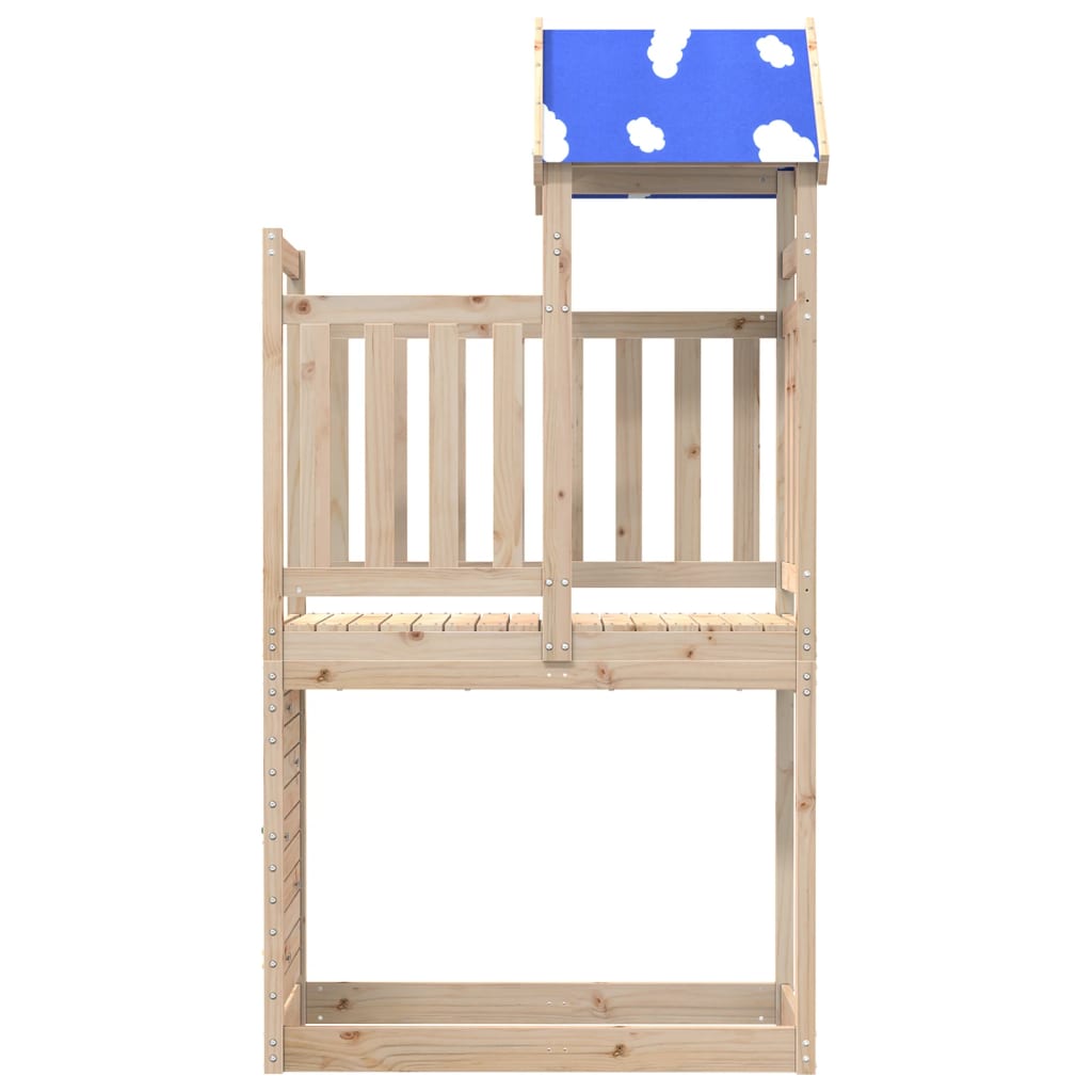 Play Tower with Rockwall 110.5x52.5x215cm Solid Wood Pine