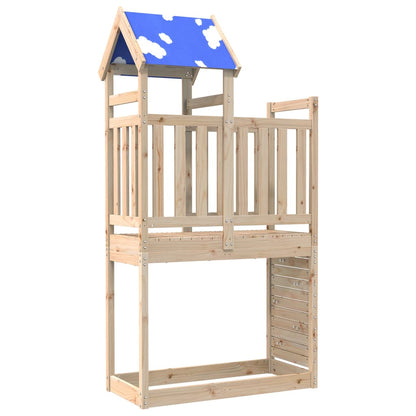 Play Tower with Rockwall 110.5x52.5x215cm Solid Wood Pine