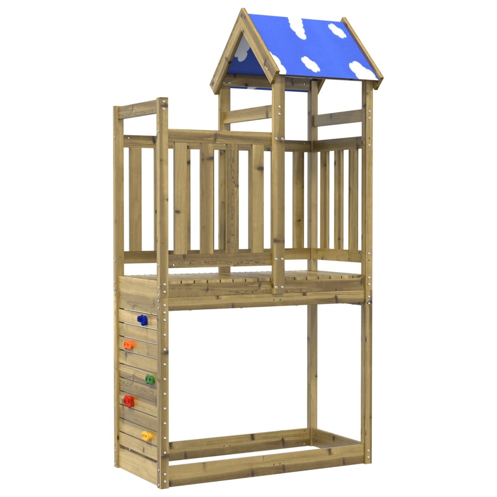 Play Tower with Rockwall 110.5x52.5x215cm Impregnated Wood Pine