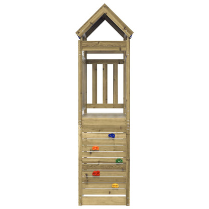 Play Tower with Rockwall 110.5x52.5x215cm Impregnated Wood Pine