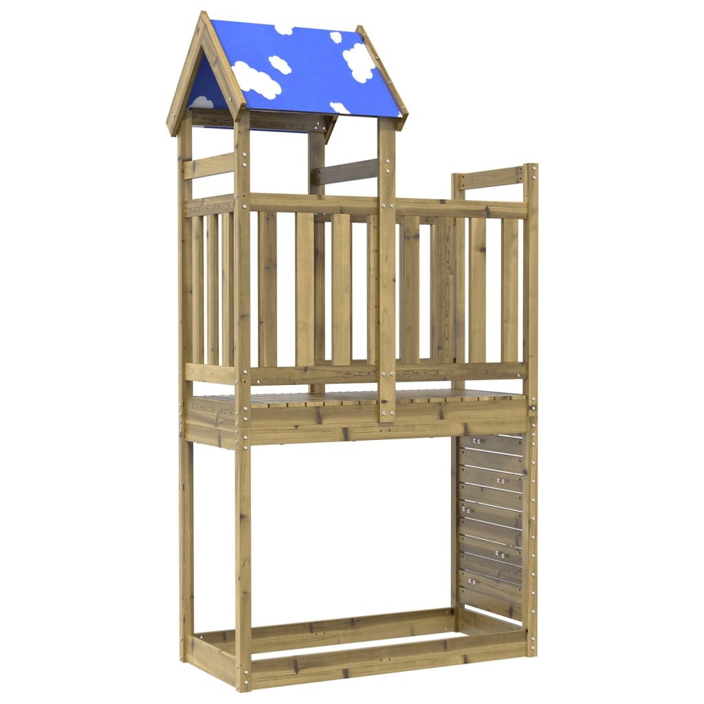 Play Tower with Rockwall 110.5x52.5x215cm Impregnated Wood Pine