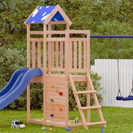 Play Tower with Rockwall 110.5x52.5x215cm Solid Wood Douglas Fir