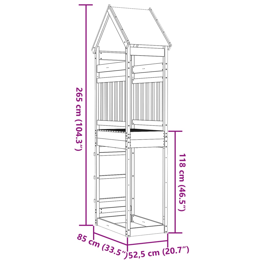 Play Tower 85x52.5x265 cm Solid Wood Douglas Fir