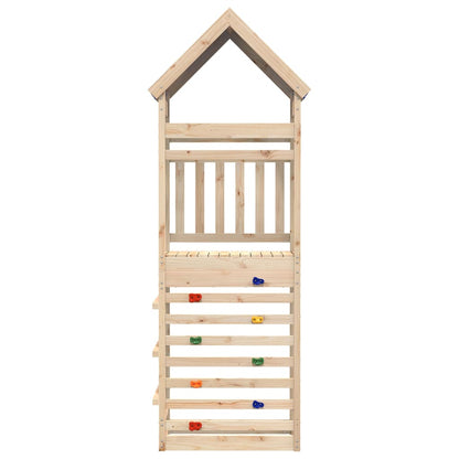 Play Tower with Rockwall 85x52.5x265 cm Solid Wood Pine