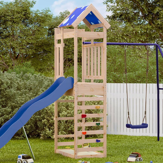 Play Tower with Rockwall 85x52.5x239 cm Solid Wood Pine